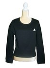 Adidas Essentials Comfort Fleece Loose Cropped 3-stripes Sweatshirt Black L New 