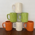 Rae Dunn Assorted Halloween Mugs Orange  White  Green Lot Of 6 Nwot