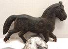 Old Original Zinc Trotting Horses Lightning Rod Weathervane For Restoration X 4