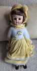 Antique Bisque Or Comp 15  Doll In Wood   Wicker Rocker Basket Dress Accessories