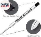 Parker Compatible Gel Ink Ballpoint Refills 12 Pack 0 7mm Medium Point-black  Sm