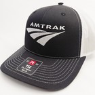 Amtrak Train Black   White Richardson 112 Mesh Snapback Hat Cap