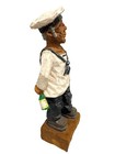 Vintage Hand-carved Wooden Sailor Figurine Folk Art 7  Tall Nautical Decor 