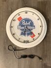 Pabst Blue Ribbon Pbr Beer 18    Neon Clock Man Cave Bar Garage Red Neon