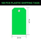 100 Pieces Plastic Shipping Tags With Reinforced Wire Blank 2 36 X 4 7  Green