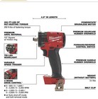 Milwaukee Fuel 18v 1 2in Cordless Brushless Impact Wrench 250 Ft-lbs Bare Tool