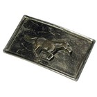 Vintage Running Horse Belt Buckle   Silver-tone Western Buckle
