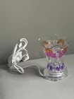 Vintage Style Stained Glass Night Light Plug In Colorful Floral Accent Lamp