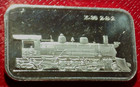 American Type K-36 2-8-2 Steam Engine Bar-golden State 1 Troy Oz 999 Silver