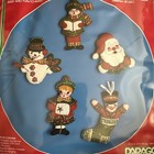 Vintage Paragon Christmas Felt Ornament Kit Santa Snowman Sealed