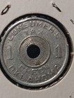     vintage Oklahoma Tax Token  1 Concumer Tax Check T 61