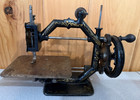 Antique Hand Crank Sewing Machine Unmarked  Gold Metal Aj Johnson Octagon 
