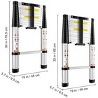 Uimoso Telescoping Ladder Aluminum Extension Step10 5 12 5 Ft Multi-use Portable