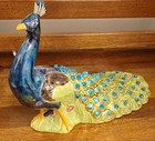 Vtg - Rare - Lighted Holland Mold Ceramic Peacock - Unique - Original Paint