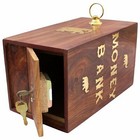 Wooden Large Money Bank Coin Box Gullak  Money Bank For Kids   Adults Saving Box
