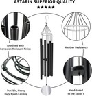 Oversized Extra-large Black Wind Chimes - Tuned Deep Tone - Outdoor Gift