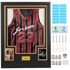 Black   Gold Jersey Display Case  Wall Mount Frame W  Mat  Photo Slot   Hardware