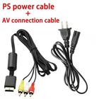 Audio Av Rca Ac Power Adapter Cable Cord For Sony Playstation Ps1 2 Ps2 Fat