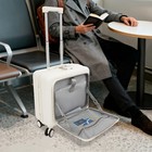 4 Wheel Spinner Luggage With Laptop Sleeve  18 Inch Carry On Suitcase For Travel