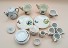 23 Piece Assorted Toy Kitchenwares  Tea Pot  Plates  Cups Bisque Porcelain 