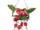 Sculpted Figural Hummingbird Resin And Metal Mini Windchimes
