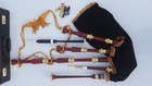 Scottish Great Highland Bagpipe Red Color Brass Engraved With Free Tutor Book