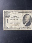 1929  10 National Bank Note Baton Rouge La Louisiana Nb Ch  9834 Brown Seal