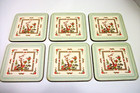 Vintage Pimpernel Indian Tree Cork Back Drink Coasters Box Set Of 6 England
