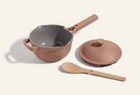 Our Place Mini Perfect Pot 2 0- 8 5    W Beechwood Spoon Spice Rose Corail Pale
