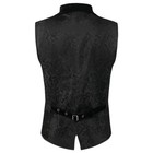 Men Waistcoat Vest Medieval Retro Gothic Jacquard Vest Black Velvet Collar