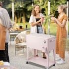 80 Quart Rolling Ice Chest On Wheels with Shelf  Bottle Opener For Party Camping