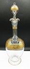 French Baccarat Acorn Crystal 22k Gold Band Oak Leaves Decanter With Handle