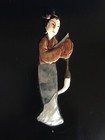 C1950 Antique Vintage  geisha Mother-of-pearl  Chinese Hong Kong Plaque    sonoma   