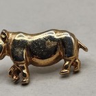 Vintage Rhinoceros Rhino Scatter Pin Gold Tone Africa Animal Brooch Tac Read