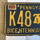 Lot Of 2  1976 Pennsylvania Pa License Plates Bicentennial Keystone  Expired