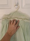 Vintage Diaper Stacker Holder Green Lace Hanging Storage Nursery Organizer