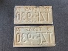 Rare New Old Stock Texas License Plate Plates Pair All Original Paper On Back