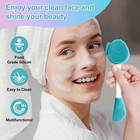 Muiigood Blue Silicone Face Scrubber Face Mask Brush Exfoliating Lip Brush Clean