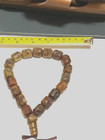 Antique Vtg Original China Tibetan Prayer Jade Beads Carved Buddha 18 Immortals