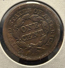 1852 1c Bn Braided Hair Cent