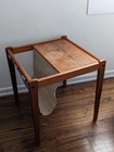 Vintage Brdr Furbo Mid Century Danish Modern Teak Side Table Magazine Rack Mo