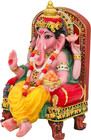 Hindu God Ganesha Statue Figurine - Indian Idol Sitting Lord Ganesh Statue In   