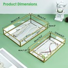Rectangle Gold Mirror Tray  Decorative Glass Mirrored Vanity Tray For Perfume   