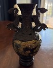 Qianlong Yuzhi Cast Metal Oriental Gilded Chinese Antique Vase Set 8    H