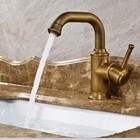 Antique Brass Swivel Spout Bathroom Kitchen Faucet Vanity Sink Mixer Tap