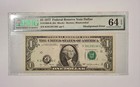 1977  1 Federal Reserve Note   Pmg 64 Misalignment Error Of District Overprint