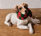 Jack Russell Terrier Figurine Hand Painted Brown Sandicast - Christmas Ornament