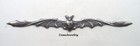  1815 Antiqued Sterling Silver Plated Long Winged Bat Component - 1 Pc