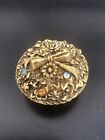 Vintage Max Factor Hypnotique Solid Perfume Compact Flower Cart Basket Rose Lot