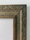 Ornate Gold   Green Vintage Antique Wood Frame W glass 7 1 2    By 9 1 2    Outer
